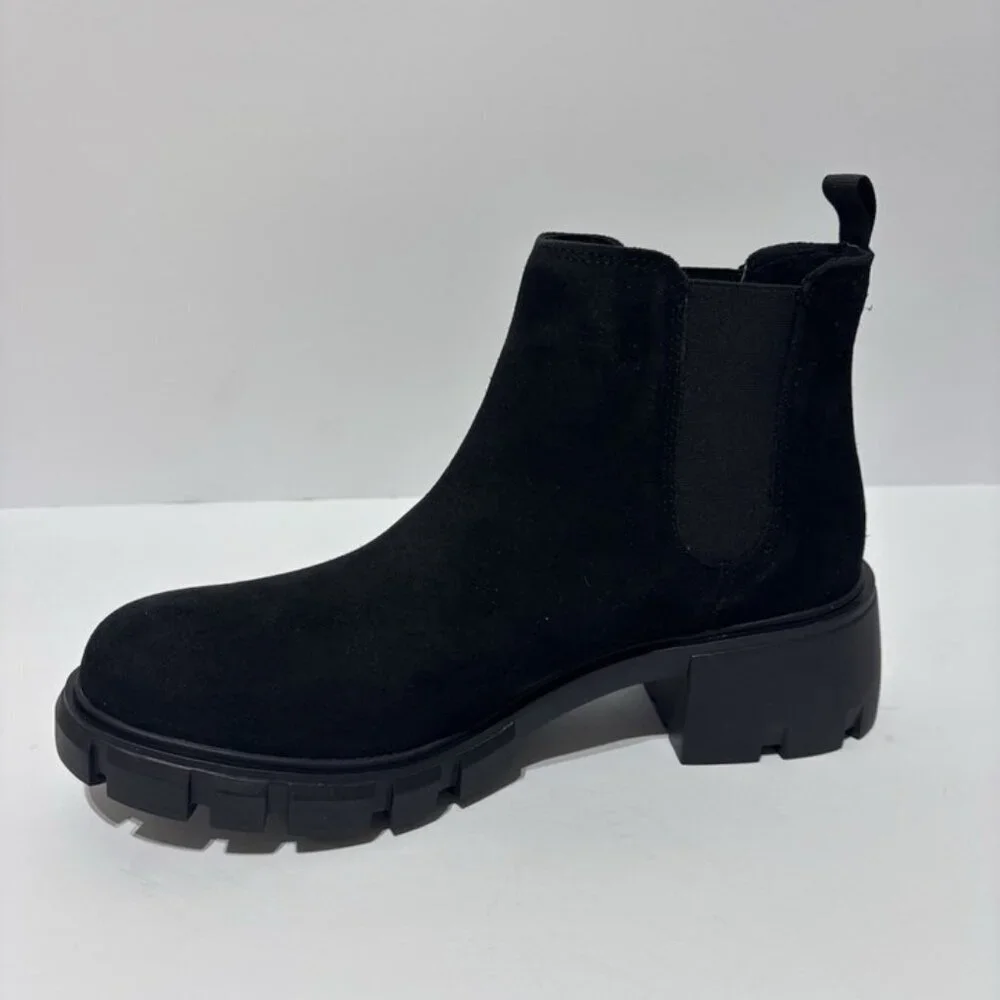 Steve Madden Women’s Howler Black Suede Chelsea Boots, Size 11 M